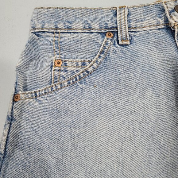 Vintage 1996 Orange Tab Levis 954 Regular Fit High Waist Denim Shorts Juniors 11 - Picture 8 of 8